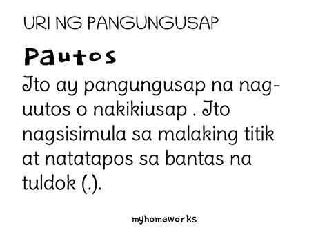 pangungusap na pautos|Uri ng Pangungusap .